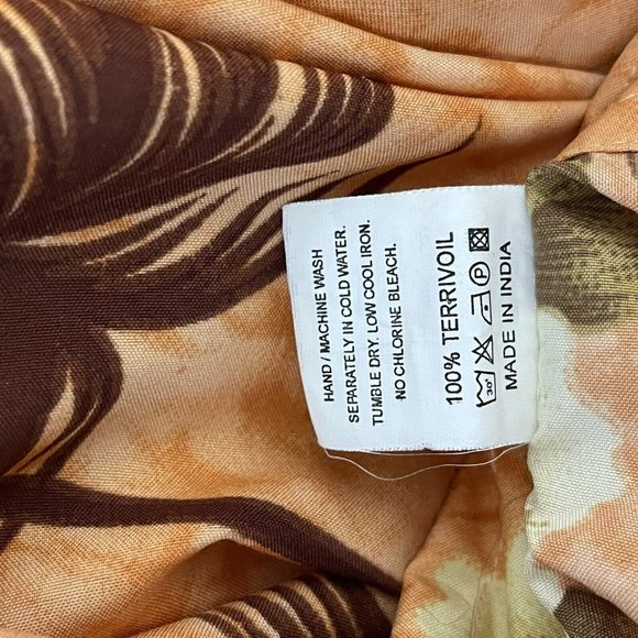 Oasis Beachwear Men's Orange Hawaiian Shirt Button Down Palm Trees Size Large - Picture 6 of 6